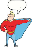 lustiger Cartoon-Superheld mit Sprechblase png