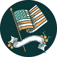 icoon met banier van de Amerikaans vlag png