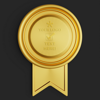 realistico elegante premio d'oro cerchio certificato foca distintivo modificabile PSD modello