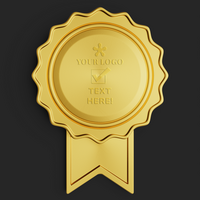 realistico elegante premio d'oro cerchio certificato foca distintivo modificabile PSD modello