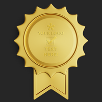 realistic elegant premium golden circle certificate seal badge editable psd mockup
