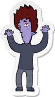 sticker of a cartoon vampire giving up png