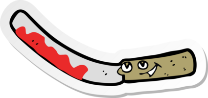 pegatina de un cuchillo de mermelada de dibujos animados png