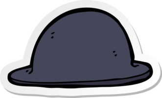 sticker of a cartoon old bowler hat png