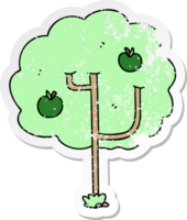 vinheta angustiada de uma árvore de desenho animado desenhada à mão peculiar png