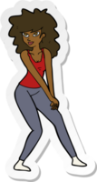 sticker of a cartoon woman posing png