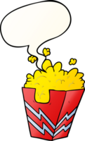 scatola di cartone animato di popcorn e nuvoletta in stile sfumato uniforme png