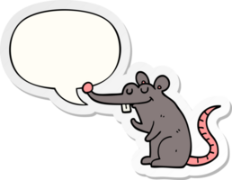 Cartoon-Ratte und Sprechblasenaufkleber png