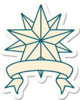 tattoo sticker with banner of a star png