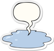 cartoon puddle of water with speech bubble sticker png