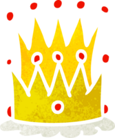 hand drawn retro cartoon doodle of two crowns png