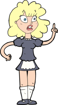 mucama preocupada de dibujos animados png