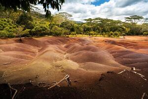 Seven colored lands on the island of Mauritius, nature reserve, Chamarelle photo