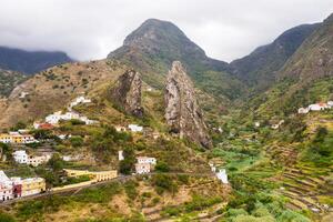 top view of the mountains on the island of La Gomera, Canary Islands, Spain.Beautiful landscape of Homer Island photo