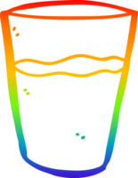 rainbow gradient line drawing of a cartoon glass of water png