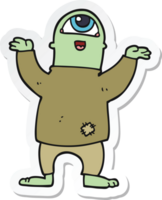 sticker of a cartoon halloween monster png