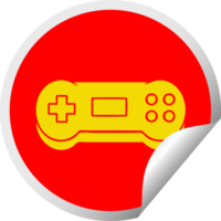 circular peeling sticker cartoon of a game controller png