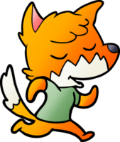 friendly cartoon fox running png