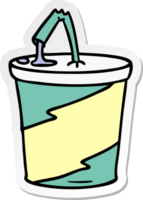 hand drawn sticker cartoon doodle of fastfood drink png