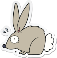 autocollant d'un lapin effrayé de dessin animé png