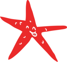 doodle feliz peixe estrela dos desenhos animados png