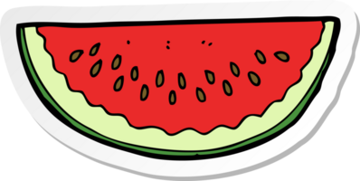 sticker of a cartoon watermelon slice png