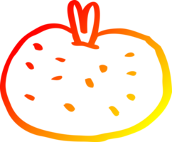 warm gradient line drawing of a cartoon organic orange png