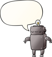 cartoon robot with speech bubble in smooth gradient style png