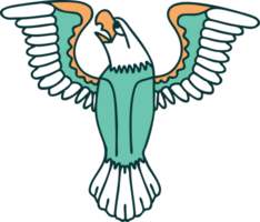 image emblématique de style tatouage d'un aigle américain png