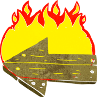 flecha de dirección ardiente de dibujos animados png