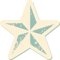 iconic distressed sticker tattoo style image of a star png