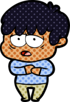 cartoon exhausted boy png