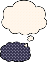 cartoon cloud with thought bubble in comic book style png
