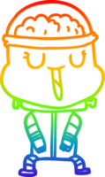 rainbow gradient line drawing of a happy cartoon robot png