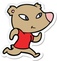 pegatina de un lindo oso de dibujos animados png