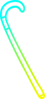 cold gradient line drawing of a cartoon walking stick png