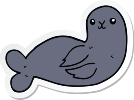 sticker of a cartoon seal png