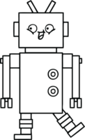 línea dibujo dibujos animados de un robot png