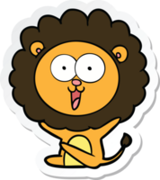 sticker of a happy cartoon lion png