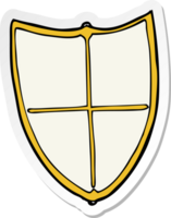 sticker of a cartoon heraldic shield png