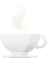 Flat colour illustration of a hot cup of coffee png