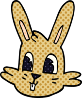 visage de lapin de dessin animé doodle png