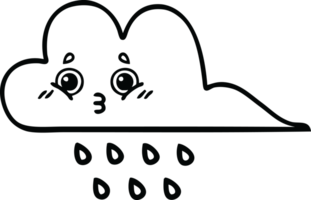 line drawing cartoon of a rain cloud png