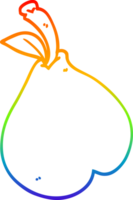rainbow gradient line drawing of a cartoon healthy pear png