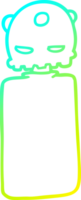 cold gradient line drawing of a cartoon robot png