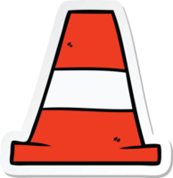 adesivo de um cone de tráfego rodoviário de desenho animado png