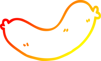 warm gradient line drawing of a cartoon sausages png