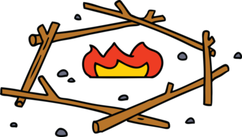 hand drawn cartoon doodle of a camp fire png