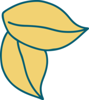 image emblématique de style tatouage de feuilles png