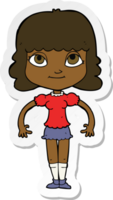 pegatina de una niña de dibujos animados png